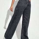 Off Duty Wide-Leg Denim Pants