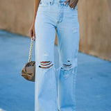 Bondi Breeze Distressed Wide Leg Jeans