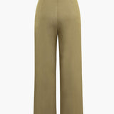 Draped Wrap Straight-Leg Trousers