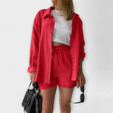 VANESSA 2-PIECE BUTTON UP AND SHORTS SET