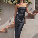 Thesa - Sleeveless satin dress