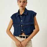 Harper Denim Cropped Shirt