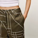 Luna Abstract Print Wide Leg Pants