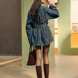 Bardot Belted Denim Jacket