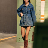 Bardot Belted Denim Jacket