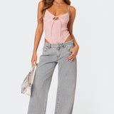 Bella Bow Pocket Wide-Leg Jeans