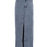 Del Mar High Slit Denim Maxi Skirt