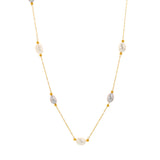 Elegant Freshwater Pearl Necklace - Delicate Gold Chain