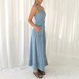Willow Blue Denim Midi Dress