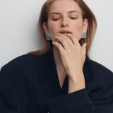 Silver Aura Statement Earrings