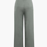 Draped Wrap Straight-Leg Trousers
