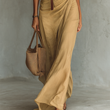 Matilda – Long Maxi Dress with Lapel Collar and Belt
