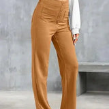 Harbour Street Wide-Leg Button Pants
