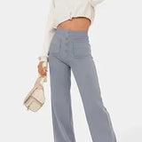 Harbour Street Wide-Leg Button Pants