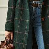 Florencia | Retro Checkered Tweed Coat with Lapels
